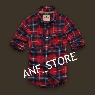 NWT Hollister by Abercrombie Plaid Muscle Mens Shirt L 2012 LARGE 