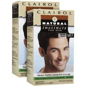 Clairol Natural Instincts for Men Hair Color, Brown Black (M17), 2 ct 