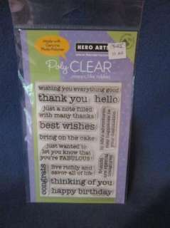 Hero Arts Poly Clear Stamp Set  Essential Messages NIP  