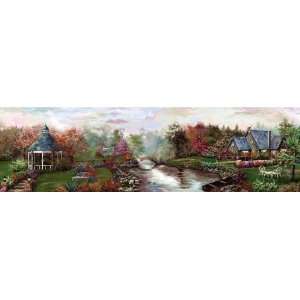   Style Wallpaper Border: Country Lights Mural Style Wallpaper Border
