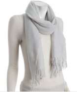 Amicale light grey cashmere fringe scarf style# 314078601