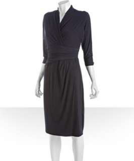 style #314519901 shadow stretch jersey dolman sleeve faux wrap dress