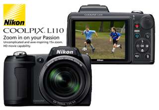 Nikon Coolpix L110 12MP 15x VR Digital Camera Kit USA 018208261949 