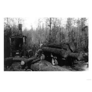  Lumberjacks and Logging Trucks in Cascades Photograph 