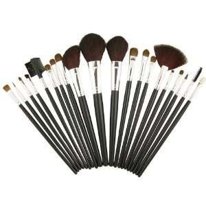  20 Black Makeup Set Cosmetic Brush w/ Case Kit Beauty