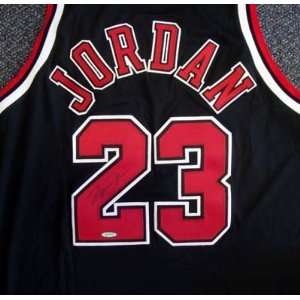 Michael Jordan Autographed/Hand Signed Black Nike Chicago Bulls Jersey 