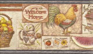 PATRIOT COUNTRY KITCHEN ROOSTER Wallpaper bordeR Wall  