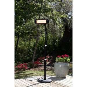  Infrared Pole Mounted Patio Heater, Black, Glass Front, w 