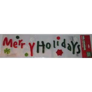  Merry Holidays Christmas Gel Window Clings: Home & Kitchen