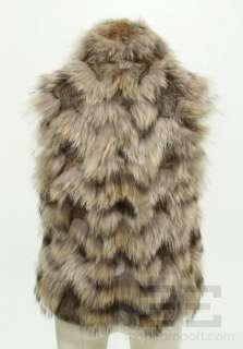 Theory Brown Rabbit & Asiatic Raccoon Fur Vest Size P  