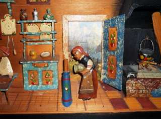 Wonderful Vintage Wood Folk Art Detailed Carved Diorama Numbered from 