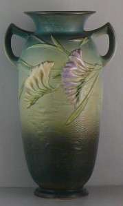 Roseville Art Pottery Green Freesia Floor 15 Vase American Large 