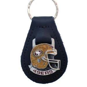  San Francisco 49ers Small Fine Leather/Pewter Key Ring   NFL 