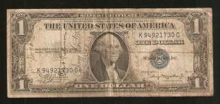 1935 A $1 Silver Certificate Note ★SHORT SNORTER★  
