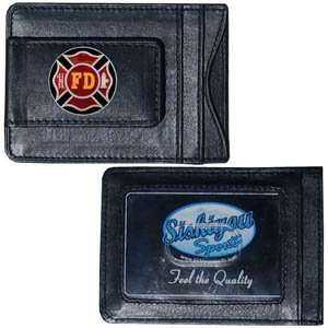    Fire Fighter Leather Money Clip Card Holder 