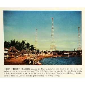  1940 Print Radio Towers Cavite Philippines Manila Navy 