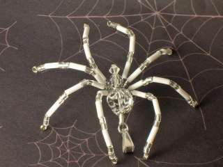  Diamond Birthstone Beaded Spider Pendant Necklace Birthday Gift  