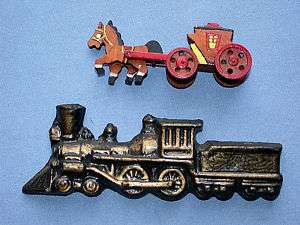 Wood Horse & Stage And Steam Engine Train Wall Hanger  
