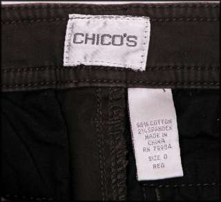CHICOS Womens Brown STRETCH PANTS Jeans sz 0 Reg ~ XS 4  