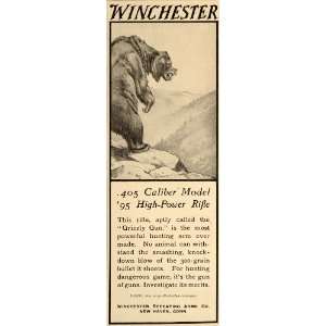  1907 Ad Winchester 95 High Power Rifle Grizzly Bear Gun 