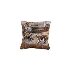   Rodeo Cowboy & Horse Decorative Throw Pillow 17 x 17: Home & Kitchen