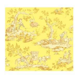   Toiles Pastoral Country Scenic Wallpaper, Yellow