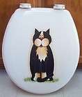 HAND PAINTED CAT TOILET SEAT/WHIMSICAL​/STANDARD WHITE