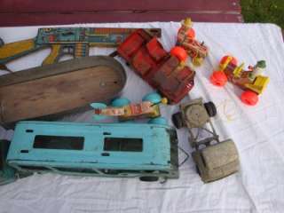 Huge Lot of Old Toys Pressed Steel Trucks Structo Tonka Fisher Price 