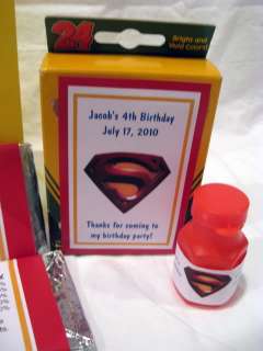 Superman Superhero Birthday Favor Tag Water Candy Label  