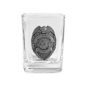  Police Shield Square Shot Glass 