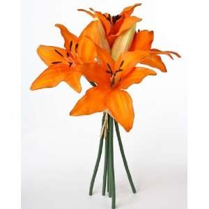  Silk Variegated Sunshine Orange Tiger Lily Bouquets  3 Bouquets 