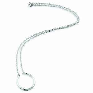  Sterling Silver Circle Charm Holder 17in Necklace Jewelry