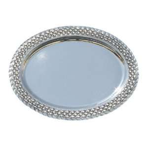  Silver Plated Small Serving Dish with Droplets Pattern 