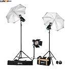 500 w/s 3 Studio Flash Photo Light Kit with Umbrellas &