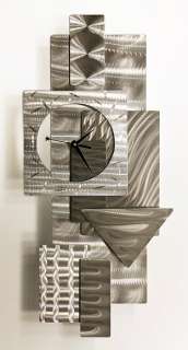 Contemporary Abstract Metal Wall Art Sculpture Silver Dynamic Notions 