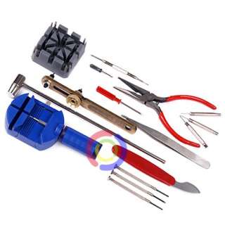 16 Piece Watch Repair Tool Kit Watchband Link Strap Pin Back Remover 