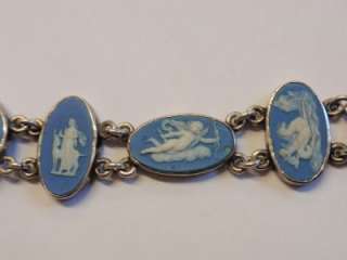 ANTIQUE VICTORIAN WEDGWOOD CAMEO SILVER BRACELET,DOUBLE SIDED 1870 