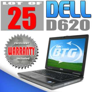   Bulk Lot of 25 Dell D620 Laptop Computer Dual Core 1.8GHz 1gb Dvd Wifi
