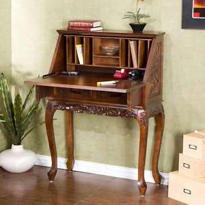 Wood Hand Carved Secretary Desk Cherry Writing HO2422T  