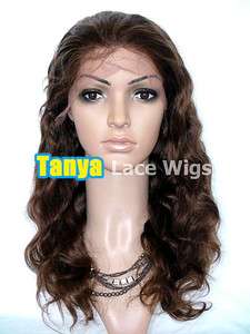 lace front cap 100% indian remy human hair wigs 14 4# brown body wave 