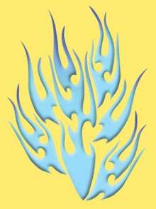 pinewood car decals blue flames on yellow