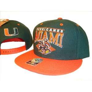 University of Miami Hurricanes Adjustable Snap Back Baseball Cap Hat D