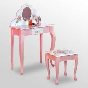 Bedroom Vanity Sets on Teamson Design Pink Bouquet Girls Bedroom Vanity Set  Home   Kitchen