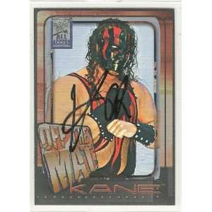  Kane Signed Wrestling Card 2002 Fleer Wwf All Access 